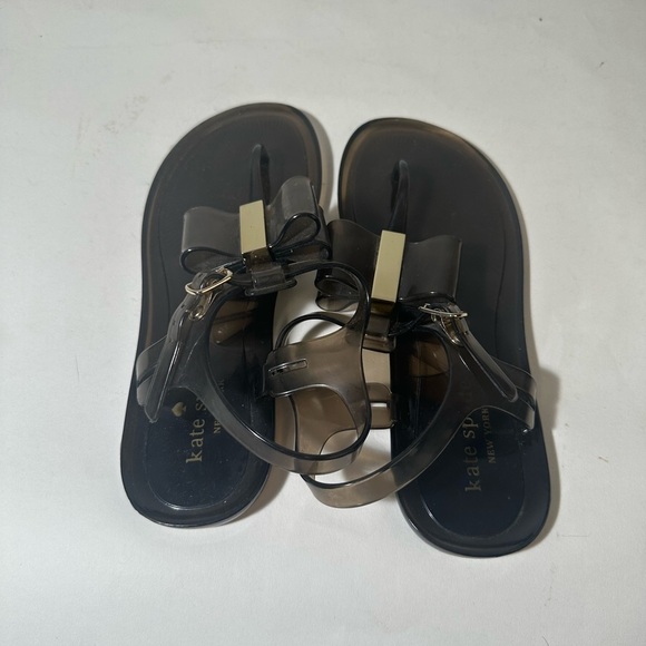 Kate Spade Jelly Bow Stylish Black Sandals - Picture 5 of 9